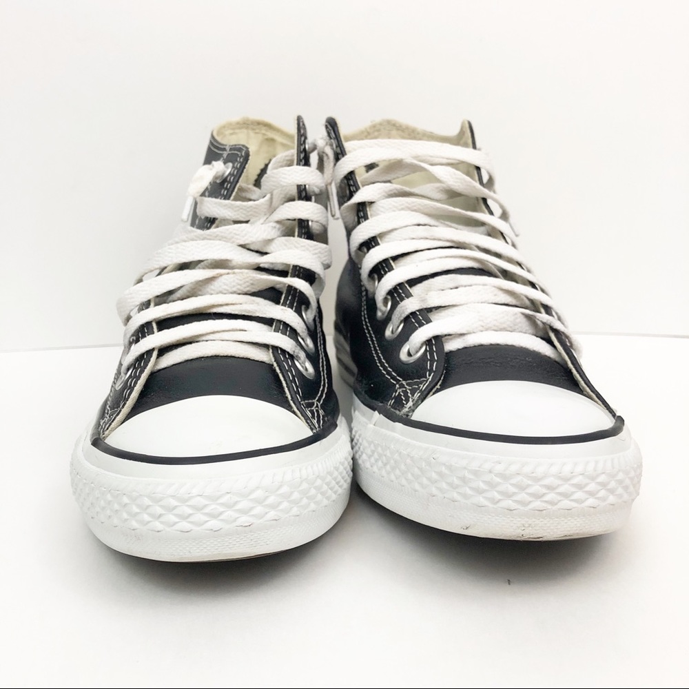Converse All Star High Leather Black Size 9 - Picture 3 of 8